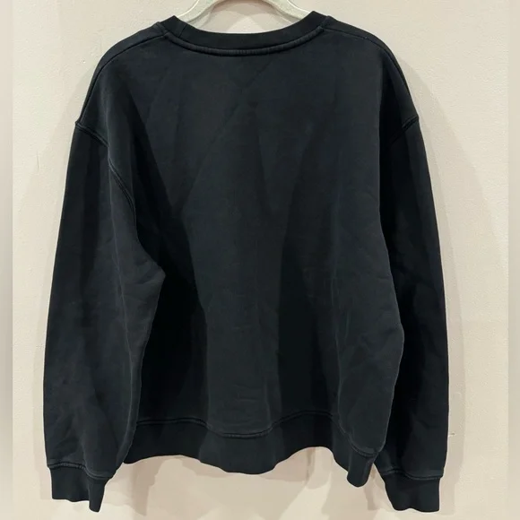 The Kooples graphic cobra print cotton sweatshirt washed black size 3 (L) NWT
